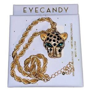 EyeCandy Los Angeles Luxury Gold Panther Necklace!! New